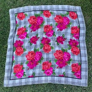 Vintage Christian Dior Floral Silk Scarf